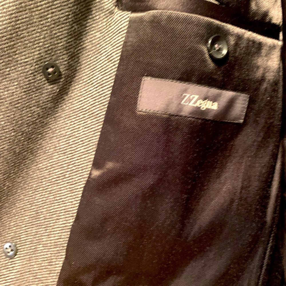 Z Zegna long coat. Herringbone.